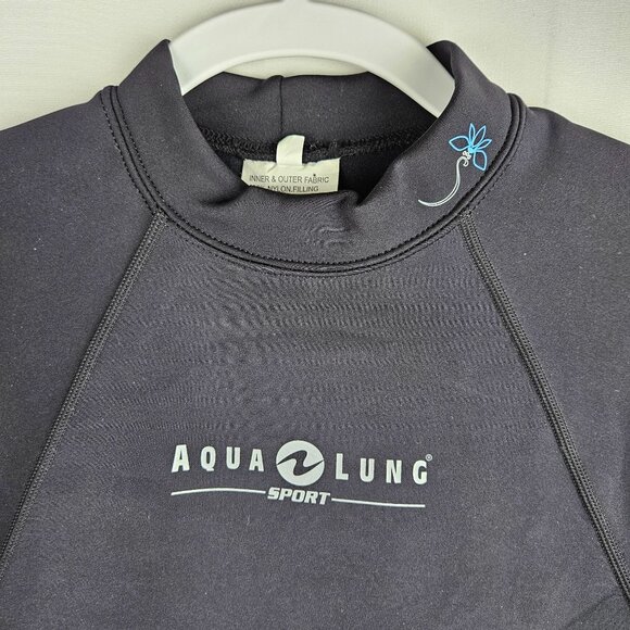 Aqua Lung Sport Neoprene Womens Rash Guard Top Small Black Wetsuit Diving - Picture 2 of 9
